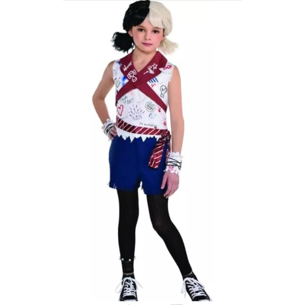Disney Cruella's Estella Medium‎ 8-10 4pcs 101 dalmatians Costume with Tights